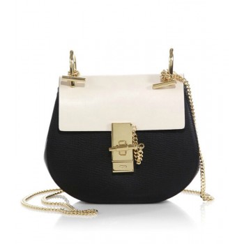 Chloe Drew Mini Bicolor Crossbody Bag Black