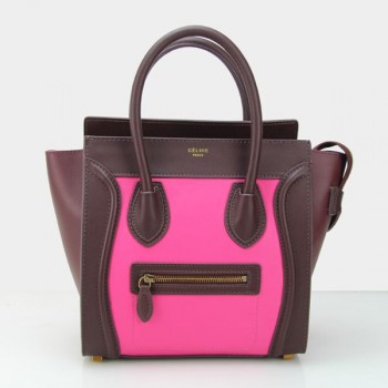 Celine Medium Luggage Tote Rose Wine Bag