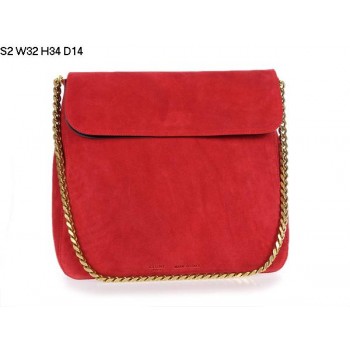 Celine Gourmette Suede Leather Shoulder Bag Red S2