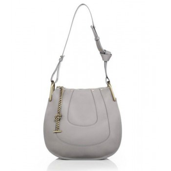 Chloe Hayley Small Leather Hobo Grey