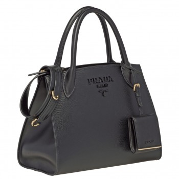 Prada Monochrome Bag In Black Saffiano Leather