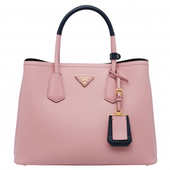 Prada Bicolor Double Medium Pink Saffiano Bag