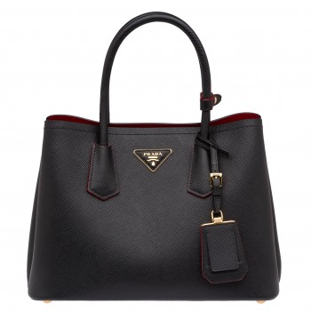 Prada Black Saffiano Double Small Bag