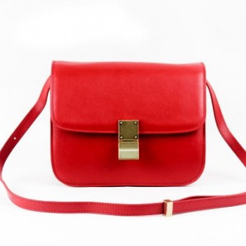 Celine Clasp Classic Box Medium Bag Red