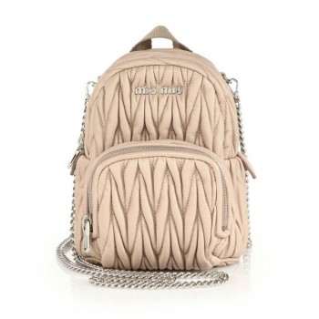 Miu Miu Mini Matelasse Leather Crossbody Backpack