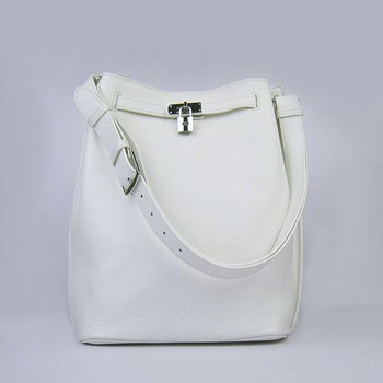 Hermes Nappa Leather Shoulder Bag H2804 white Silver