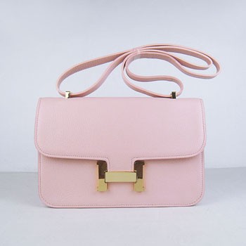 Hermes calf Leather Message Bag H020 pink golden