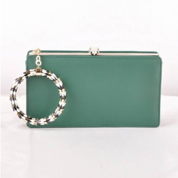 Bvlgari Serpenti Original Leather Framed Pochette Green 82121