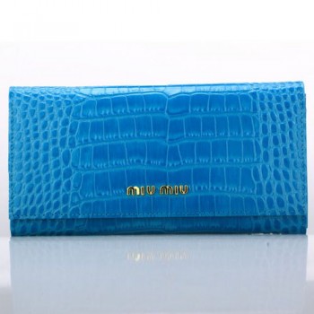 Miu Miu Women Wallets 131515 Sky Blue