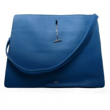 Celine Original Leather Shoulder Bag Blue 3355