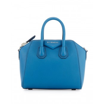 Givenchy Mini Antigona Leather Satchel Bag Electric Blue