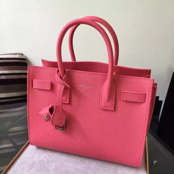 Yves Saint Laurent Baby Sac De Jour Bag In Rose Grained Leather