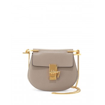 Chloe Drew Mini Lambskin Shoulder Bag Gray