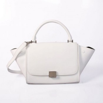 Celine Medium Trapeze Leather Bag White