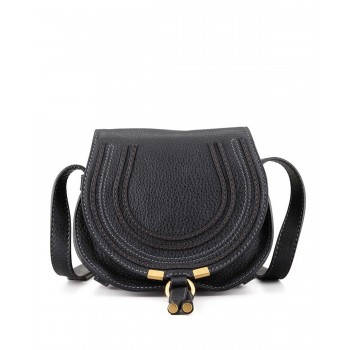 Chloe Marcie Small Saddle Bag Black