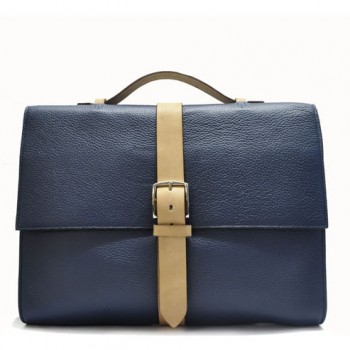 Hermes Briefcases H2048 Unisex Cow Leather Blue