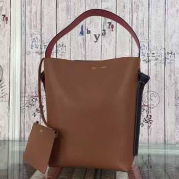 Celine Twisted Cabas Small Bag In Camel/Orange Calfskin