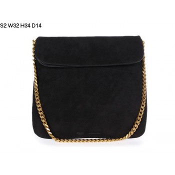 Celine Gourmette Suede Leather Shoulder Bag Black S2