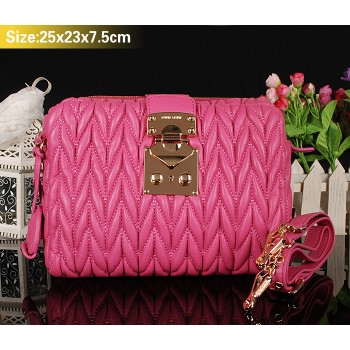 Miu Miu Newest Matelasse Cherry Pink Clutch Bag