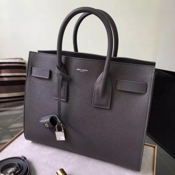 Yves Saint Laurent Small Sac De Jour Bag In Black Grained Leather