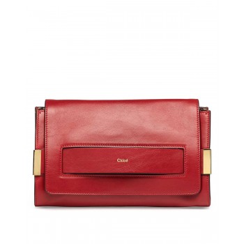 Chloe Elle Clutch Bag with Shoulder Strap Red