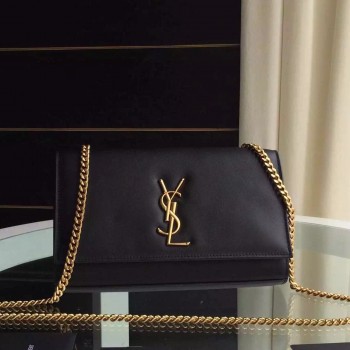 Yves Saint Laurent Medium Monogram Satchel In Black Leather