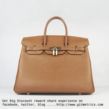Hermes Birkin 35cm Togo leather Handbags light coffee golden