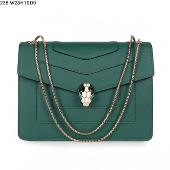 Bvlgari Serpenti GM Bag Calfskin Leather in Green