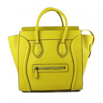 Celine Large Luggage Tote Neon Yellow Handbag