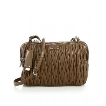 Miu Miu Matelasse Leather Camera Bag Cannella