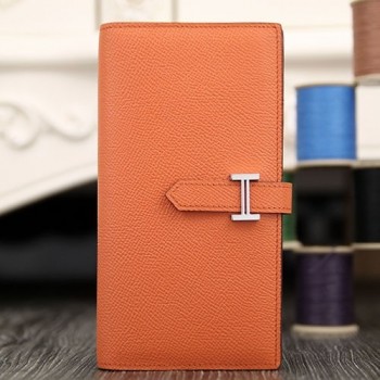 Hermes Bearn Gusset Wallet In Crevette Epsom Leather