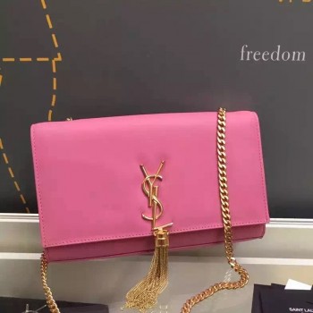 Yves Saint Laurent Medium Monogramme Tassel Bag In Pink Calfskin