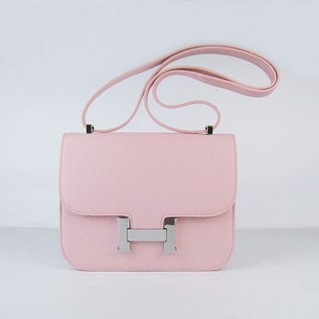 Hermes Constance Cowskin Leather Bag H017 pink silver