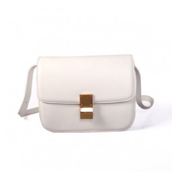 Celine Classic Box Calfskin Flap Bag White