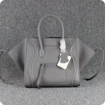 Celine Boston Square Gray Calfskin Bags