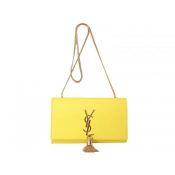 Yves Saint Laurent Small Monogramme Bag In Original Leather Yellow