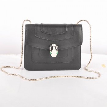 Bvlgari Serpenti Original Leather Shoulder Bag Black 604