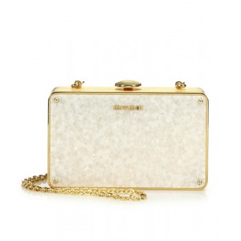 Miu Miu Marble Clutch Color White-Gold