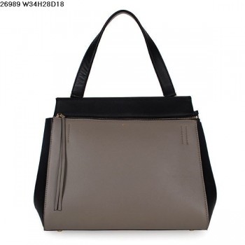 Celine EDGE Calfskin Leather Bag Khaki/Black 26938