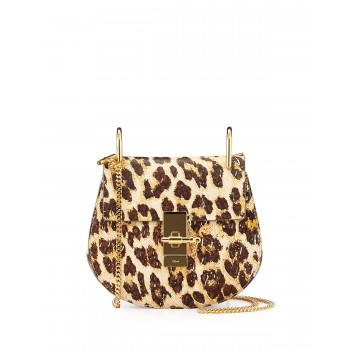 Chloe Drew Mini Shoulder Bag Leopard