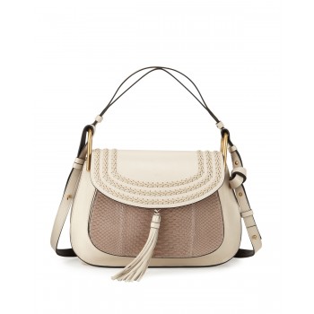 Chloe Hudson Double-Carry Python-Panel Shoulder Bag