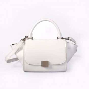 Celine Small Trapeze Leather Bag White