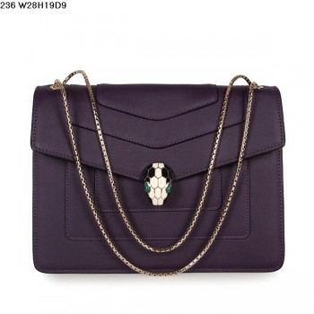 Bvlgari Serpenti GM Bag Calfskin Leather in Purple