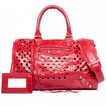 Balenciaga Maxi Twiggy M Polka Dots Red for cheap