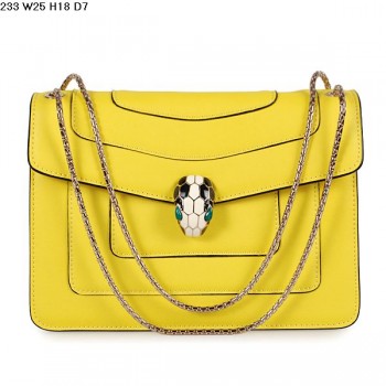 Bvlgari Serpenti GM Bag Calfskin Leather in Yellow