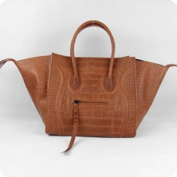 Celine Light Coffee Croco Leather Bags