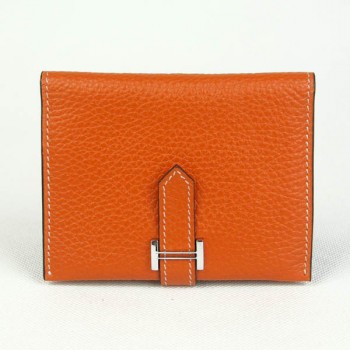 Hermes Wallet H009 Wallet Cow Leather Orange