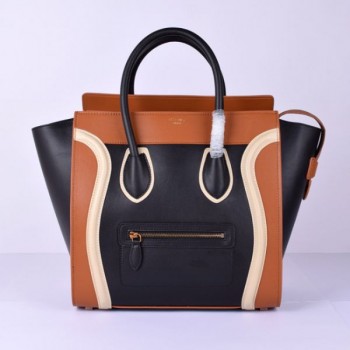 Celine Large Luggage Tote Black Brown White Bags