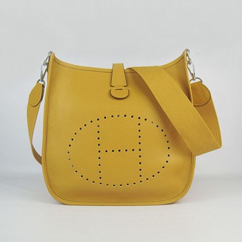 Hermes Evelyne I handbag H6309 yellow silver