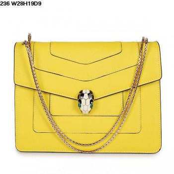 Bvlgari Serpenti GM Bag Calfskin Leather in Yellow